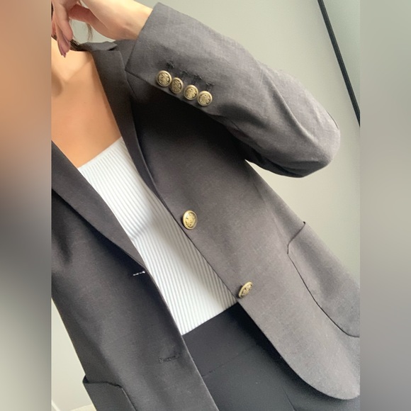 Aritzia Talula charcoal classic 59% wool fitted blazer - Picture 4 of 7